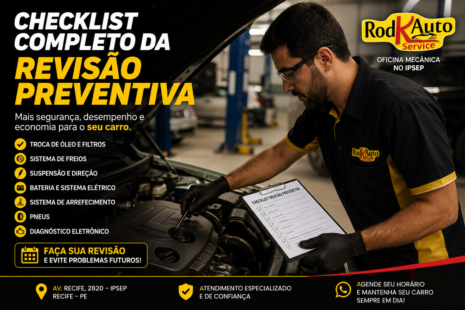 Checklist completo da revisão preventiva: garanta a segurança do seu carro