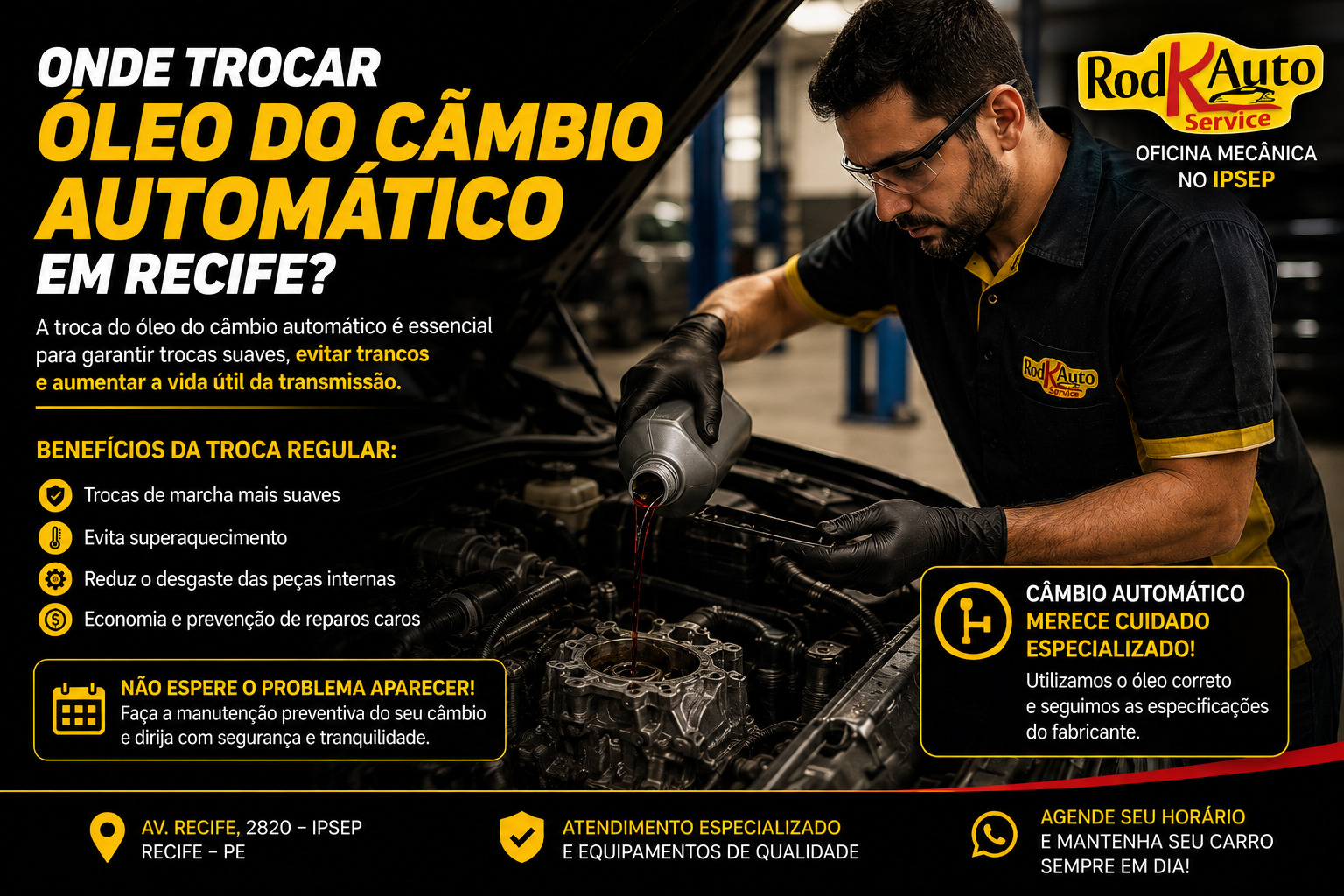 Onde trocar óleo do câmbio automático em Recife?